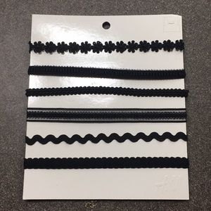 H&M set of 6 black choker necklaces